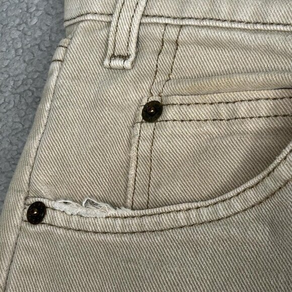 Levis 555 Jeans Mens 34x29.5 Tan Khaki Relaxed Fit Straight Leg Orange Tab USA - Picture 8 of 16